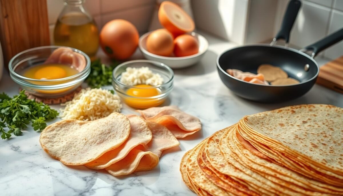 Préparation de la garniture pour crêpes salées